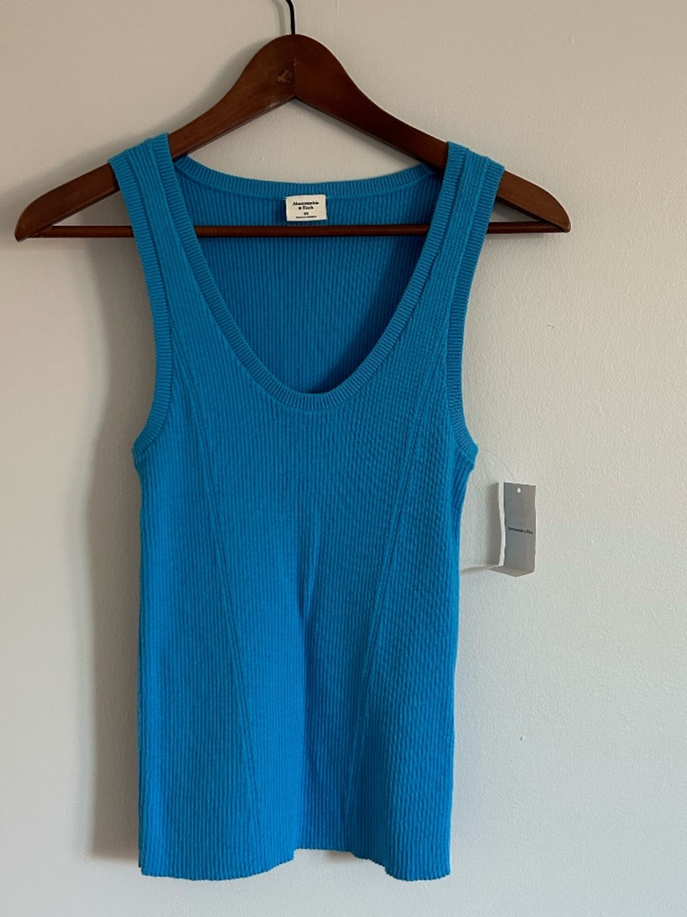 Abercrombie Blue Ribbed Knit Tank Top | NWT | Full Length | Size XS-M